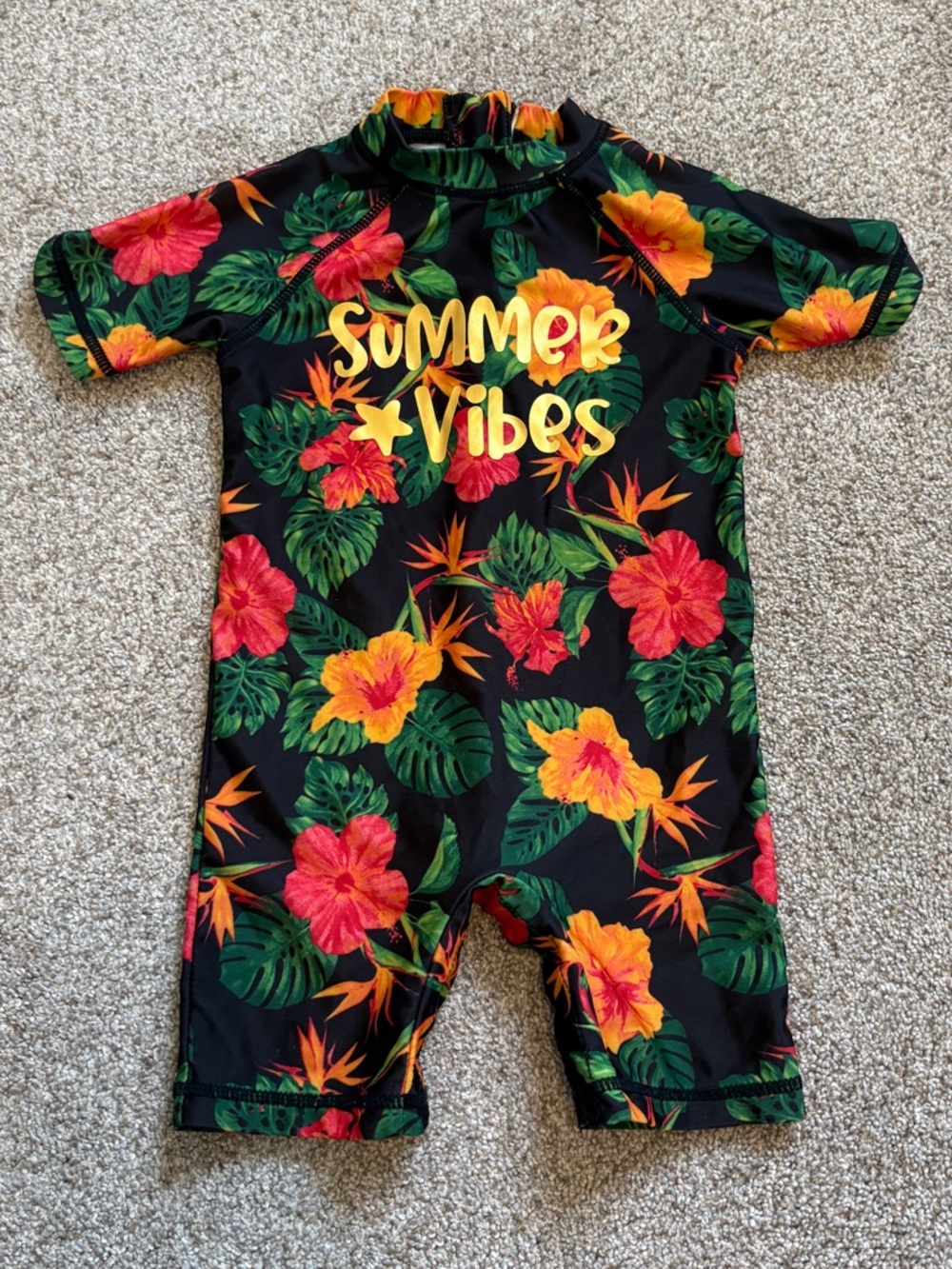 Baby rash guard black & floral baby 18 months